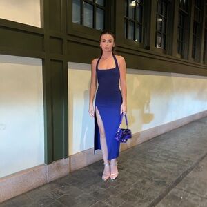 L'Academie Strapless Navy Dress